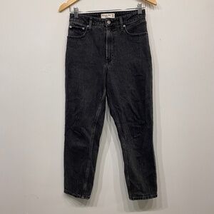 Abercrombie & Fitch Curve Love The Mom High Rise Jeans in Black Size 25